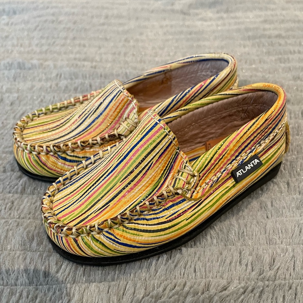 ATLANTA MOCASSIN KIDS MULTI COLOR LOAFERS Boys/Girls size 5.5, EUR 21, 18-24 mo.